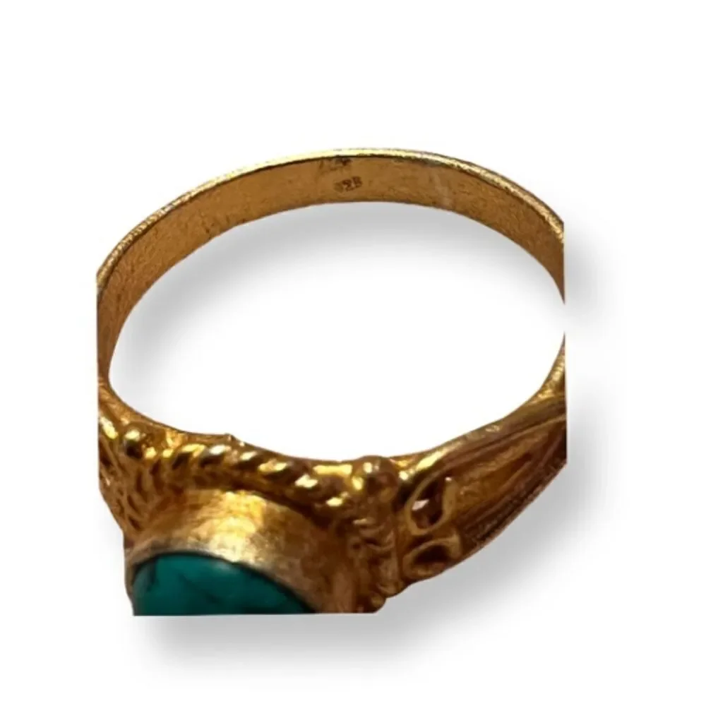 NEW Turquoise Gold Plated Marked 925 Ring Size 9.5